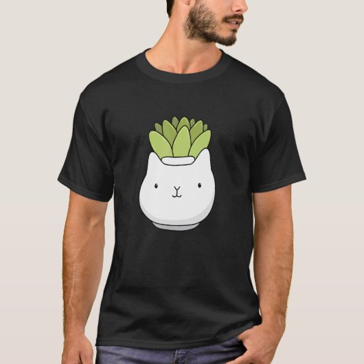 T-shirt Pot de succulente de chat mignon (Devant)