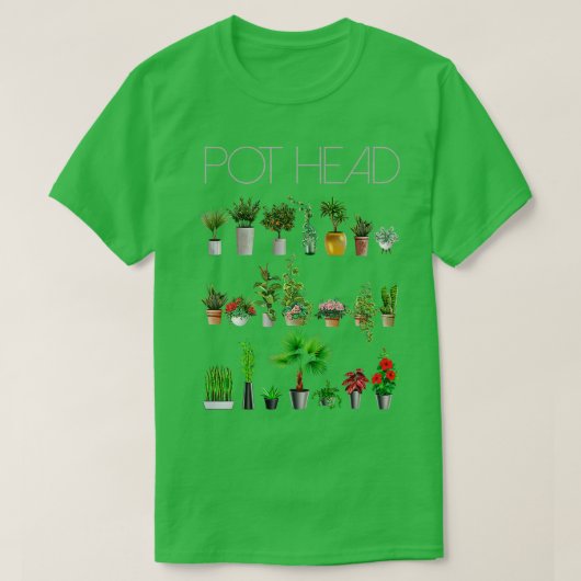 T-shirt Pot Head Plantes jardinage planter jardinage jardi (Design devant)