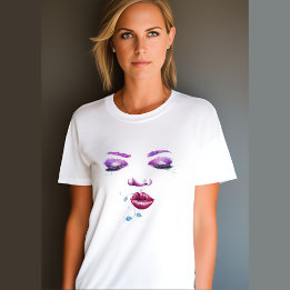 T-shirt Pot Portrait Femme Portrait coloré maquillage