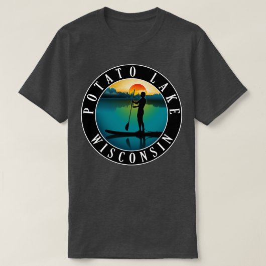 T-shirt Potato Lake Wisconsin Paddleboard (Design devant)