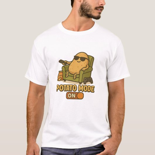 T-shirt Potato Mode – Lazy Life Activated (Devant)