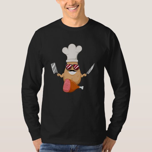T-shirt Potatoe Budger Vegetable Hobby Chef (Devant)