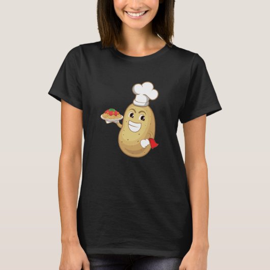 T-shirt Potatoe Servant Spaghetti Restaurant Hobby Chef (Devant)