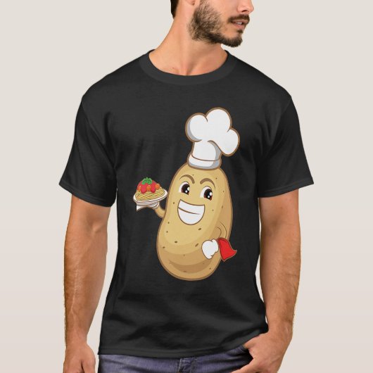 T-shirt Potatoe Servant Spaghetti Restaurant Hobby Chef (Devant)