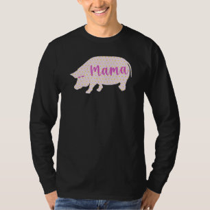 T-shirt Potbelly Pig Maman Mama Daisy Silhouette Mère D