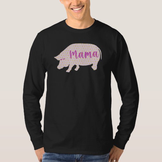 T-shirt Potbelly Pig Maman Mama Daisy Silhouette Mère D (Devant)