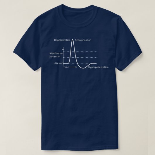 T-shirt Potentiel d'action - neuroscience, neurotransmette (Design devant)
