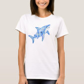 T-shirt Poterie d'art sur le thème floral requin (Devant)