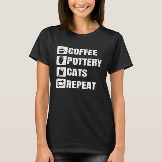 T-shirt Poterie de café Chats Répéter Poterie Céramique Cé (Devant)