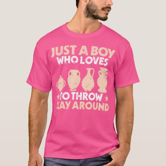 T-shirt Poterie Juste Un Garçon Qui Aime Jeter De L'Argile (Devant)