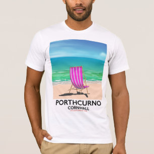 T-shirt Pothcurno Cornouailles affiche de voyage de plage
