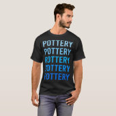 T-shirt Potier de poterie à texte bleu (Devant entier)