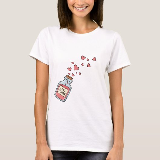 T-shirt Potion d'amour rose mignonne (Devant)