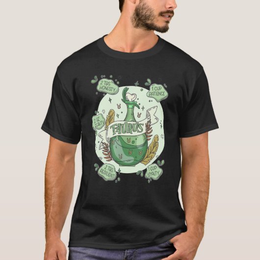 T-shirt Potion de Taurus avec ingrédients Astrologie Magiq (Devant)