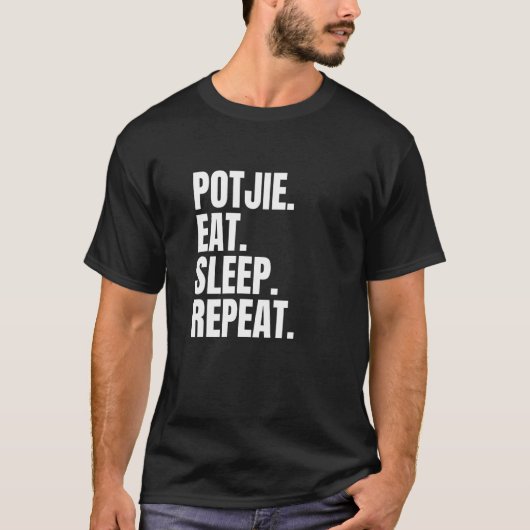 T-shirt Potjie Manger Dormir Répéter Sud-Africain (Devant)