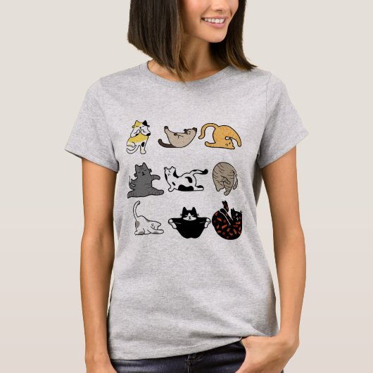 T-shirt Pots de chat de Yoga (Devant)