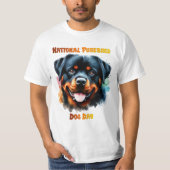 T-shirt Pots de chien de Purebred Rottweiler pour la fête  (Devant)