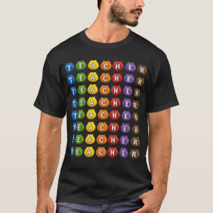 T-shirt Pots d'enseignant Colorés Grille Retour à l'école