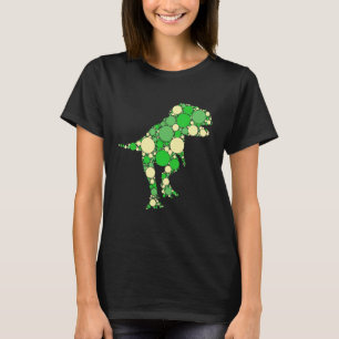 T-shirt Pots Green Polka Dot T Rex Dinosaur International