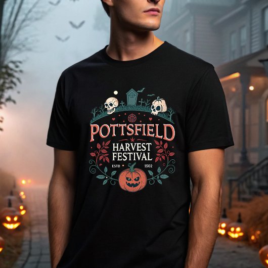 T-shirt Pottsfield Harvest Festival - Village Citrouille