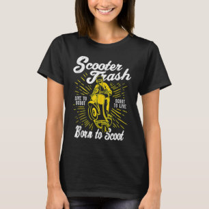 T-shirt Poubelle de Trottinette Style Rétro Détresse Humou