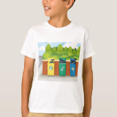 T-shirt Poubelles de tri des déchets codés par couleur (Devant)