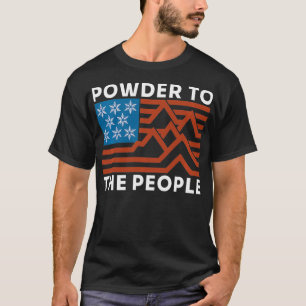 T-shirt Poudre Au Peuple Drapeau Américain Neige Snowboard