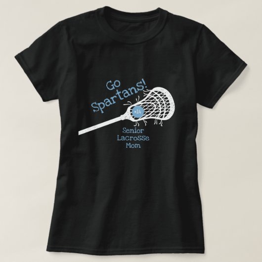 T-shirt Poudre Blue Go Team Lacrosse Mom (Design devant)