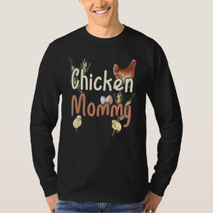 T-shirt Poule à l'aquarelle de ferme vintage Maman