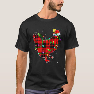 T-shirt Poule chapeau de Noël de Santa Xmas lumières vacan
