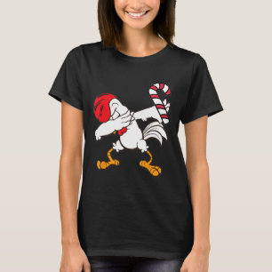 T-shirt Poule de Noël D4bbing Coq Canne en Bonbons Danse