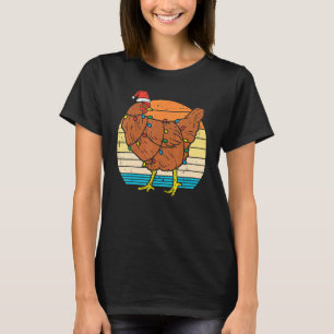 T-shirt Poule de Noël Père Noël Chapeau Fermier Xmas Ferme