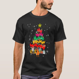 T-shirt Poule de Noël Santa arbre de Noël Cadeaux Boîtes P