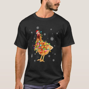 T-shirt Poule de Noël Santa Chemise de nuit lumineuse d'ar