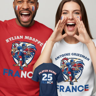 T-shirt Poule dynamique de football sur grille national de
