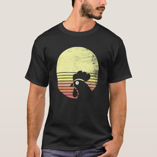 T-shirt Poule effrontée Sunset Rétro (Devant)