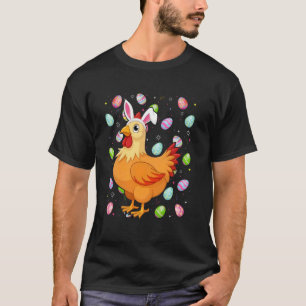 T-shirt Poule Joyeuses Pâques Chasse aux œufs Lapin Oreill