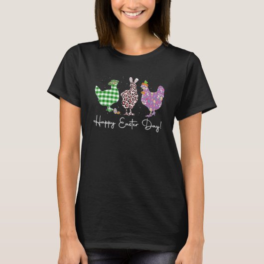 T-shirt Poule Joyeuses Pâques, Léopard Poule (Devant)