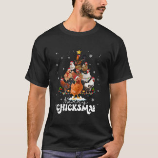 T-shirt Poule Joyeux Chickmas Père Noël