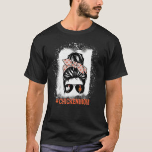 T-shirt Poule Maman Chignon Décoiffé Bandeau Poulet Lunett