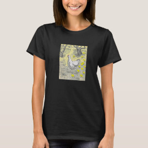T-shirt Poule Mère Et Poussins Vintage