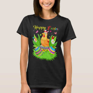 T-shirt Poule Oiseau  Œuf de Pâques Floral Drôle Pâques de