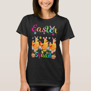 T-shirt Poule Oreille de Lapin Équipe de Pâques Poulet Ois