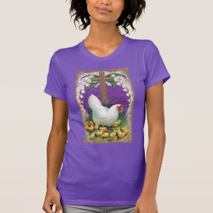 T-shirt Poule, poussins et Pâques vintage croisée
