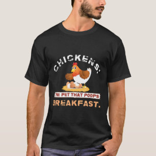 T-shirt Poules L'animal De Compagnie Qui Fiente Le Petit D