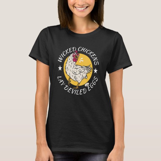 T-shirt Poules Méchantes Pondent des Œufs Démoniaques Cost (Devant)