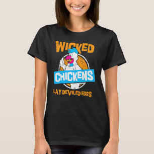 T-shirt Poules Méchantes Pondent des Œufs Diaboliques Pou