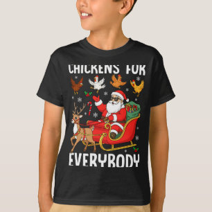 T-shirt Poules pour tout le monde Santa éleveur de poulets