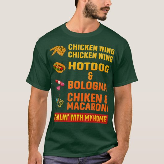 T-shirt poulet aile chien chaud et bologne (Devant)