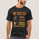 T-shirt Poulet Aile Hotdog Bologne Poulet Macaroni Drôle (Devant)